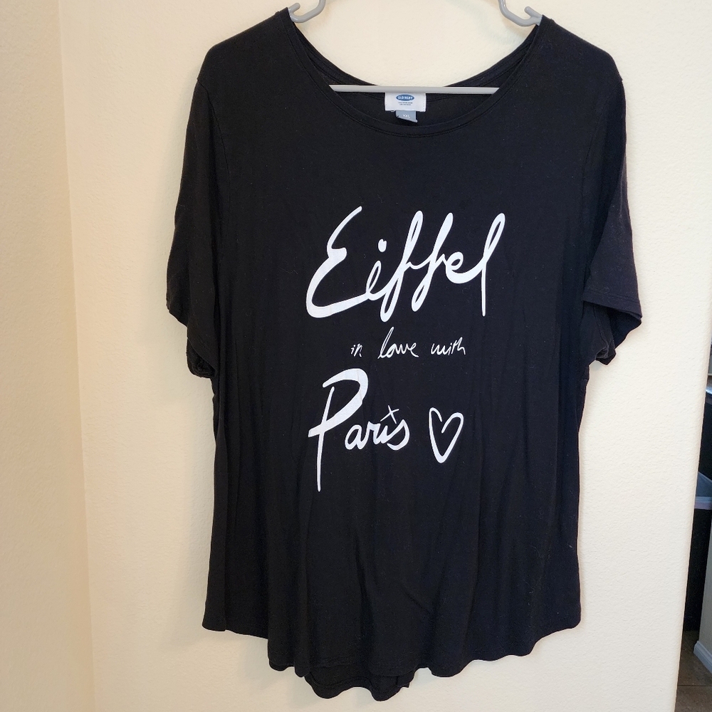 Old Navy Graphic Tee Shirt Eiffel In Love With Paris Cute Soft Grunge Casual XXL